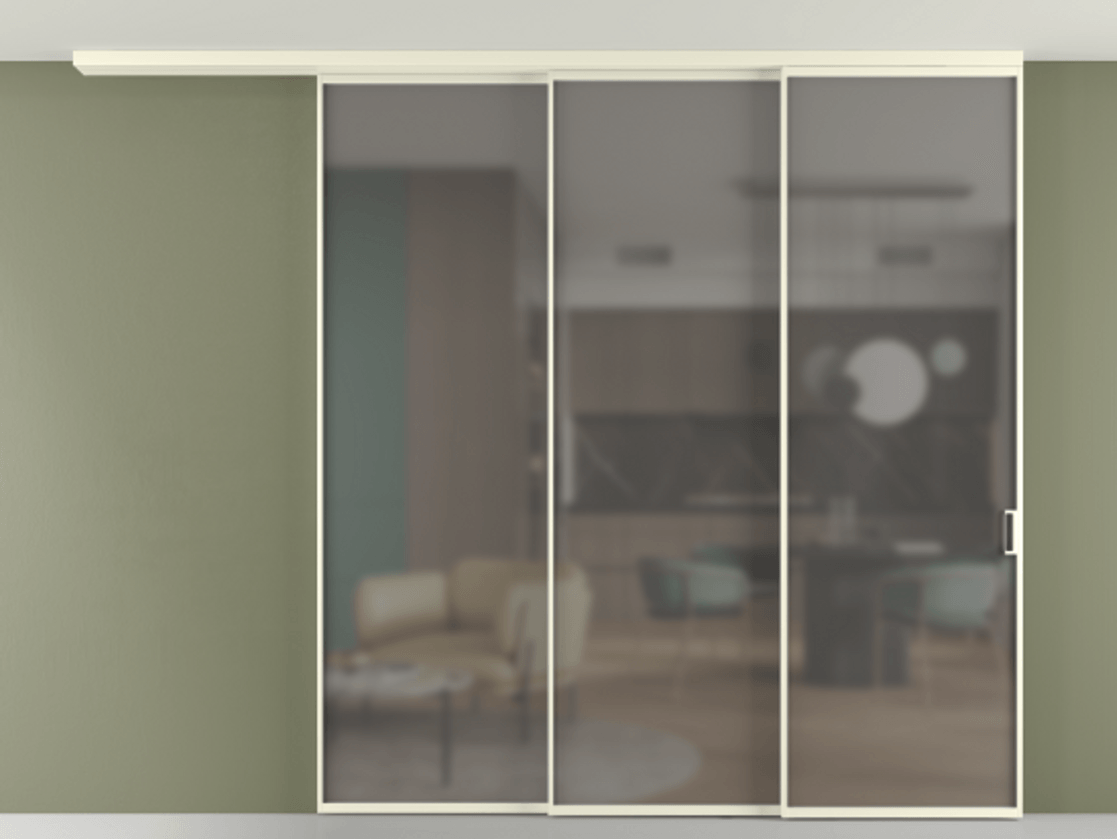 Перегородка Формато вдоль стены на потолок 3 створки с синхронным механизмом АЛПР 040.01 Алюминий молочно-белый Сатинированное серое стекло, триплекс. Цена 77567920 so'm 1. Полотно 2 шт. (800/2100 мм)
2. Комплект установки раздвижной системы
3. Базовый комплект фурнитуры
4.Ручка Рондо. Фабрика дверей Волховец 8 (800) 551 43 19 Перегородка Формато вдоль стены на потолок 3 створки с синхронным механизмом АЛПР 040.01 Алюминий молочно-белый Сатинированное серое стекло, триплекс Цена 77567920 so'm | Volhovec