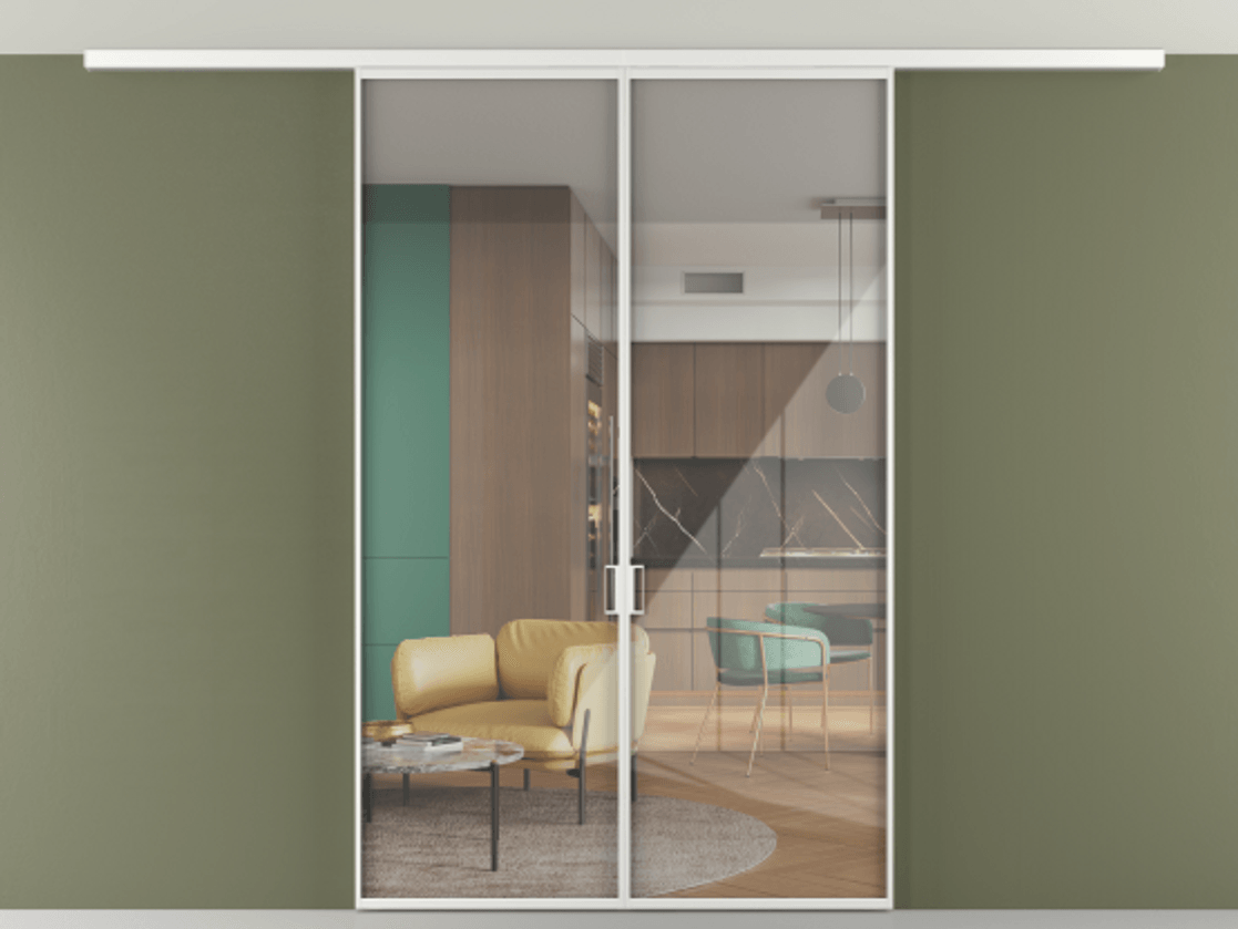 Перегородка Формато вдоль стены на потолок 2 створки АЛПР 040.01 Алюминий белоснежный Рефлективное прозрачное стекло "Стопсол", калёное. Цена 40228920 so'm 1. Полотно 2 шт. (800/2100 мм)
2. Комплект установки раздвижной системы
3. Базовый комплект фурнитуры
4.Ручка Рондо. Фабрика дверей Волховец 8 (800) 551 43 19 Перегородка Формато вдоль стены на потолок 2 створки АЛПР 040.01 Алюминий белоснежный Рефлективное прозрачное стекло "Стопсол", калёное Цена 40228920 so'm | Volhovec