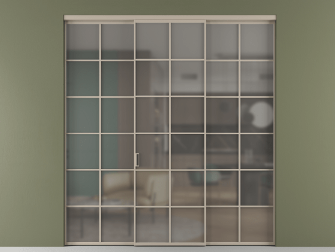 Перегородка Формато внутри проёма 3 створки АЛПР 040.05 Алюминий бисквитный Сатинированное серое стекло, триплекс. Цена 51729480 so'm 1. Полотно 3 шт. (800/2100 мм)
2. Комплект установки раздвижной системы
3. Базовый комплект фурнитуры
4.Ручка Рондо. Фабрика дверей Волховец 8 (800) 551 43 19 Перегородка Формато внутри проёма 3 створки АЛПР 040.05 Алюминий бисквитный Сатинированное серое стекло, триплекс Цена 51729480 so'm | Volhovec