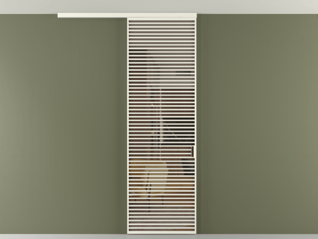 Перегородка Формато вдоль стены на потолок 1 створка АЛПР 040.07 Алюминий жемчужный Прозрачное бронзовое стекло, триплекс Цена 205951 ₽ | Volhovec