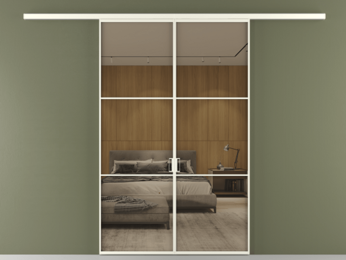 Перегородка Formato вдоль стены 2 створки АЛПР 040.03 Алюминий жемчужный Рефлективное бронзовое стекло "Stopsol", калёное. Цена 50547000 so'm 1. Полотно 2 шт. (800/2100 мм)
2. Комплект установки раздвижной системы
3. Базовый комплект фурнитуры
4.Ручка RONDO
. Фабрика дверей Волховец 8 (800) 551 43 19 Перегородка Formato вдоль стены 2 створки АЛПР 040.03 Алюминий жемчужный Рефлективное бронзовое стекло "Stopsol", калёное Цена 50547000 so'm | Volhovec