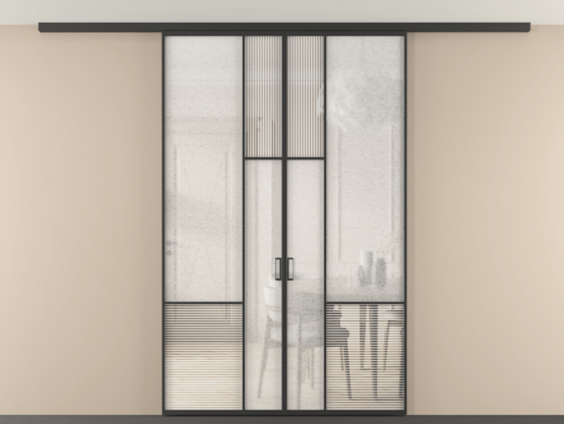 Перегородка Mosaic вдоль стены на потолок 2 створки АЛПР 041.13 Алюминий Черный Рифлёное стекло "Дюна", триплекс, 6 мм + Фактурное стекло "Лёд", триплекс. Скрытый короб ЧЕР Цена 54468960 so'm . Фабрика дверей Волховец 8 (800) 551 43 19 Перегородка Mosaic вдоль стены на потолок 2 створки АЛПР 041.13 Алюминий Черный Рифлёное стекло "Дюна", триплекс, 6 мм + Фактурное стекло "Лёд", триплекс Цена 54468960 so'm | Volhovec