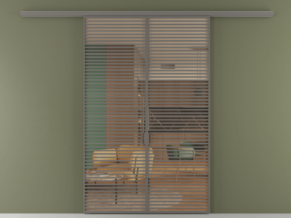 Перегородка Формато вдоль стены 2 створки АЛПР 040.07 Алюминий классический серый Прозрачное оранжевое стекло, триплекс Цена 69517350 so'm | Volhovec