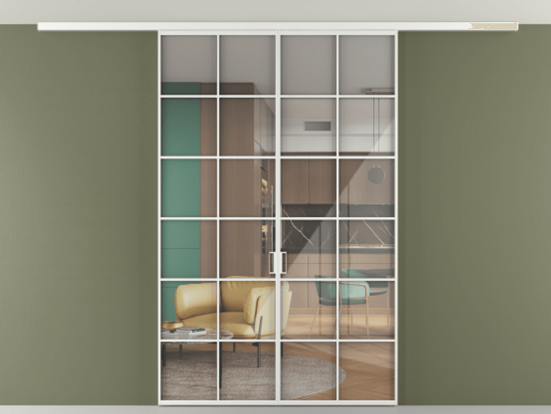 Перегородка Формато вдоль стены на потолок 2 створки АЛПР 040.05 Алюминий белоснежный Рефлективное прозрачное стекло "Стопсол", калёное. Цена 44945010 so'm 1. Полотно 2 шт. (800/2100 мм)
2. Комплект установки раздвижной системы
3. Базовый комплект фурнитуры
4.Ручка Рондо. Фабрика дверей Волховец 8 (800) 551 43 19 Перегородка Формато вдоль стены на потолок 2 створки АЛПР 040.05 Алюминий белоснежный Рефлективное прозрачное стекло "Стопсол", калёное Цена 44945010 so'm | Volhovec