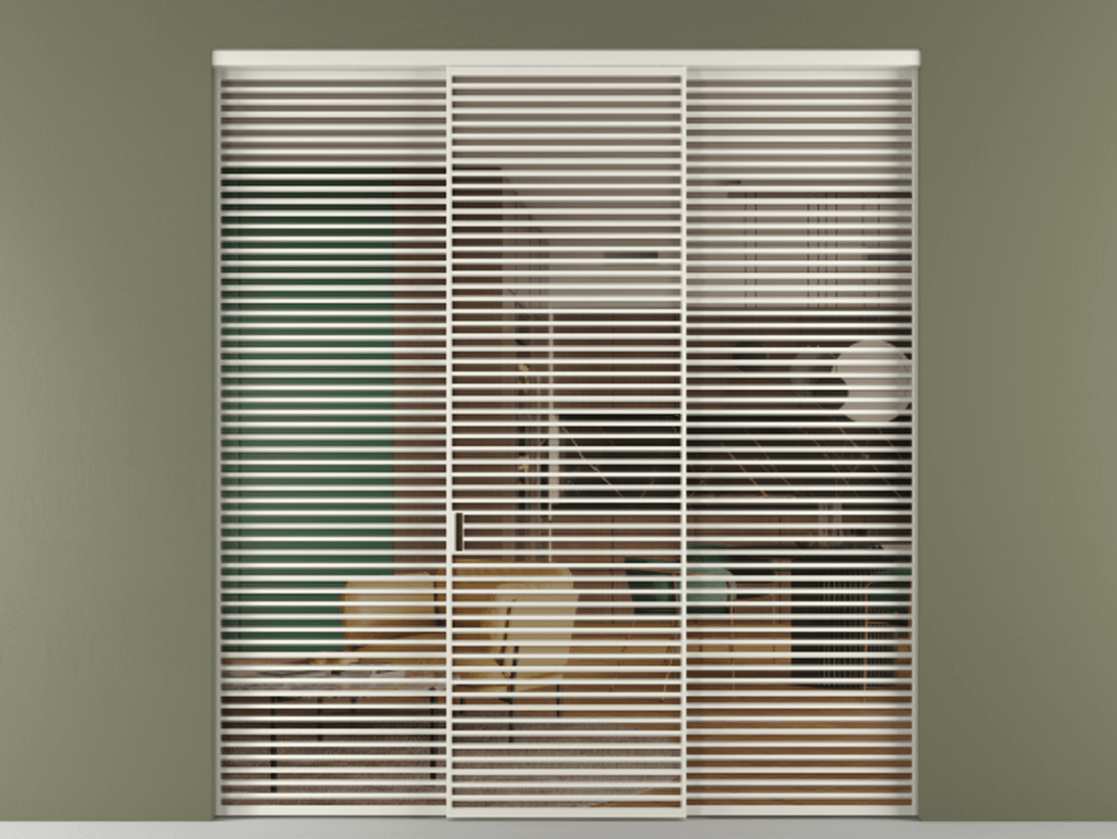 Перегородка Формато внутри проёма 3 створки АЛПР 040.07 Алюминий Белый Прозрачное бронзовое стекло, триплекс Цена 88893700 so'm | Volhovec