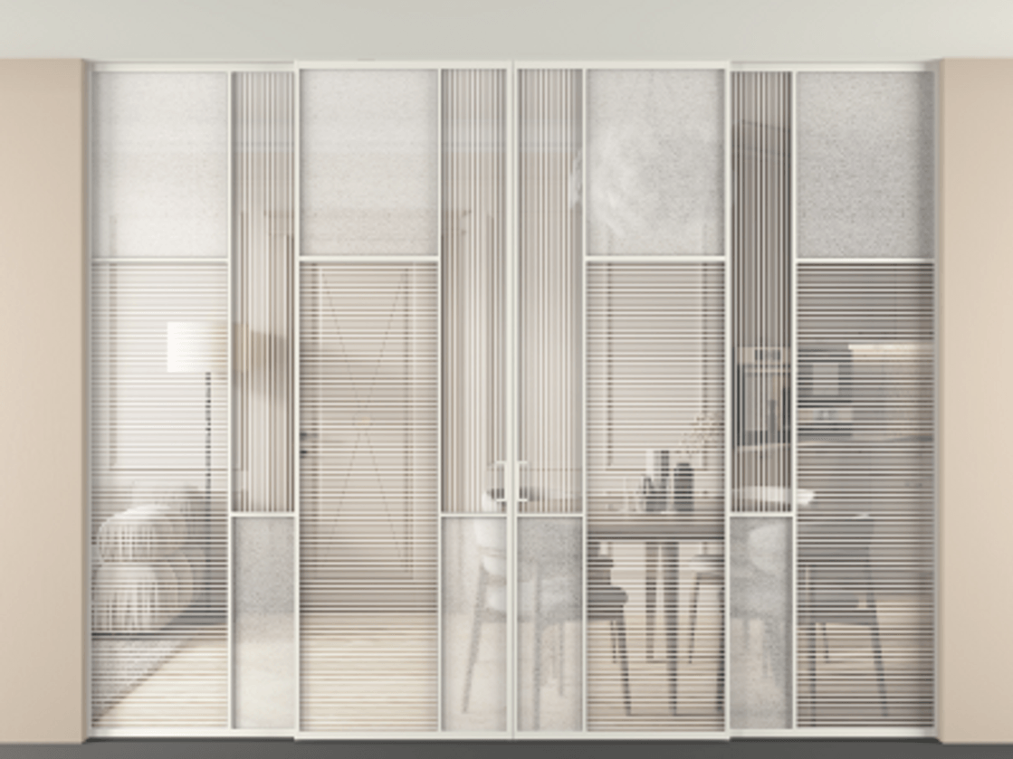 Перегородка Mosaic внутри проема четырёхстворчатая в потолок #VENDORCODE# #FURNISH# #GLASS# Цена #PRICE# #CURRENCY# | Volhovec