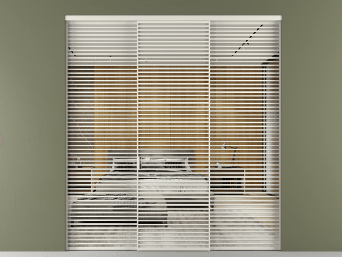 Перегородка Формато внутри проёма 3 створки АЛПР 040.07 Алюминий Белый Двустороннее зеркало, триплекс , триплекс 6 мм Цена 88893700 so'm | Volhovec