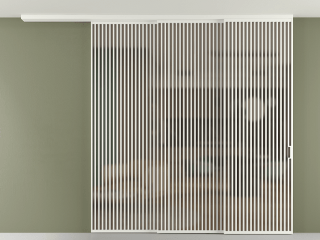 Перегородка Формато вдоль стены на потолок 3 створки с синхронным механизмом АЛПР 040.06 Алюминий светло-серый Сатинированное бронзовое стекло, триплекс. Цена 138303900 so'm 1. Полотно 2 шт. (800/2100 мм)
2. Комплект установки раздвижной системы
3. Базовый комплект фурнитуры
4.Ручка Рондо. Фабрика дверей Волховец 8 (800) 551 43 19 Перегородка Формато вдоль стены на потолок 3 створки с синхронным механизмом АЛПР 040.06 Алюминий светло-серый Сатинированное бронзовое стекло, триплекс Цена 138303900 so'm | Volhovec