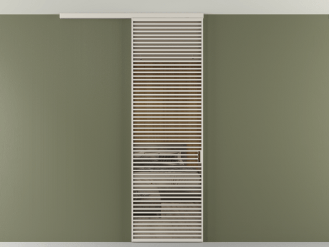 Перегородка Формато вдоль стены на потолок 1 створка АЛПР 040.07 Алюминий облачно-серый Рефлективное бронзовое стекло "Стопсол", калёное Цена 39306480 so'm | Volhovec