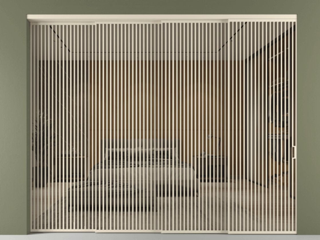 Перегородка Формато внутри проёма 4 створки с синхронным механизмом АЛПР 040.06 Алюминий бежево-серый Рефлективное бронзовое стекло "Стопсол", калёное. Цена 162992760 so'm 1. Полотно 4 шт. (800/2100 мм)
2. Комплект установки раздвижной системы
3. Базовый комплект фурнитуры
4. Комплект фурнитуры телескопик синхро-3
5. Ручка Рондо. Фабрика дверей Волховец 8 (800) 551 43 19 Перегородка Формато внутри проёма 4 створки с синхронным механизмом АЛПР 040.06 Алюминий бежево-серый Рефлективное бронзовое стекло "Стопсол", калёное Цена 162992760 so'm | Volhovec