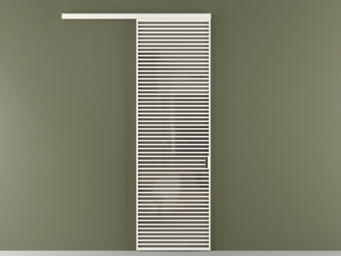 Перегородка Formato вдоль стены 1 створка АЛПР 040.07 Алюминий пудровый белый Сатинированное серое стекло, триплекс Цена 37449440 so'm  | Volhovec