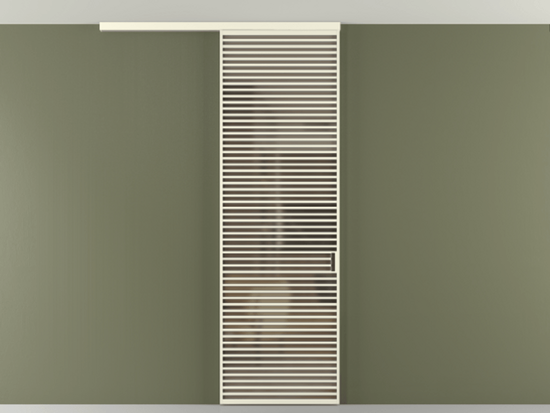 Перегородка Формато вдоль стены на потолок 1 створка АЛПР 040.07 Алюминий молочно-белый Сатинированное бронзовое стекло, триплекс Цена 38007280 so'm | Volhovec