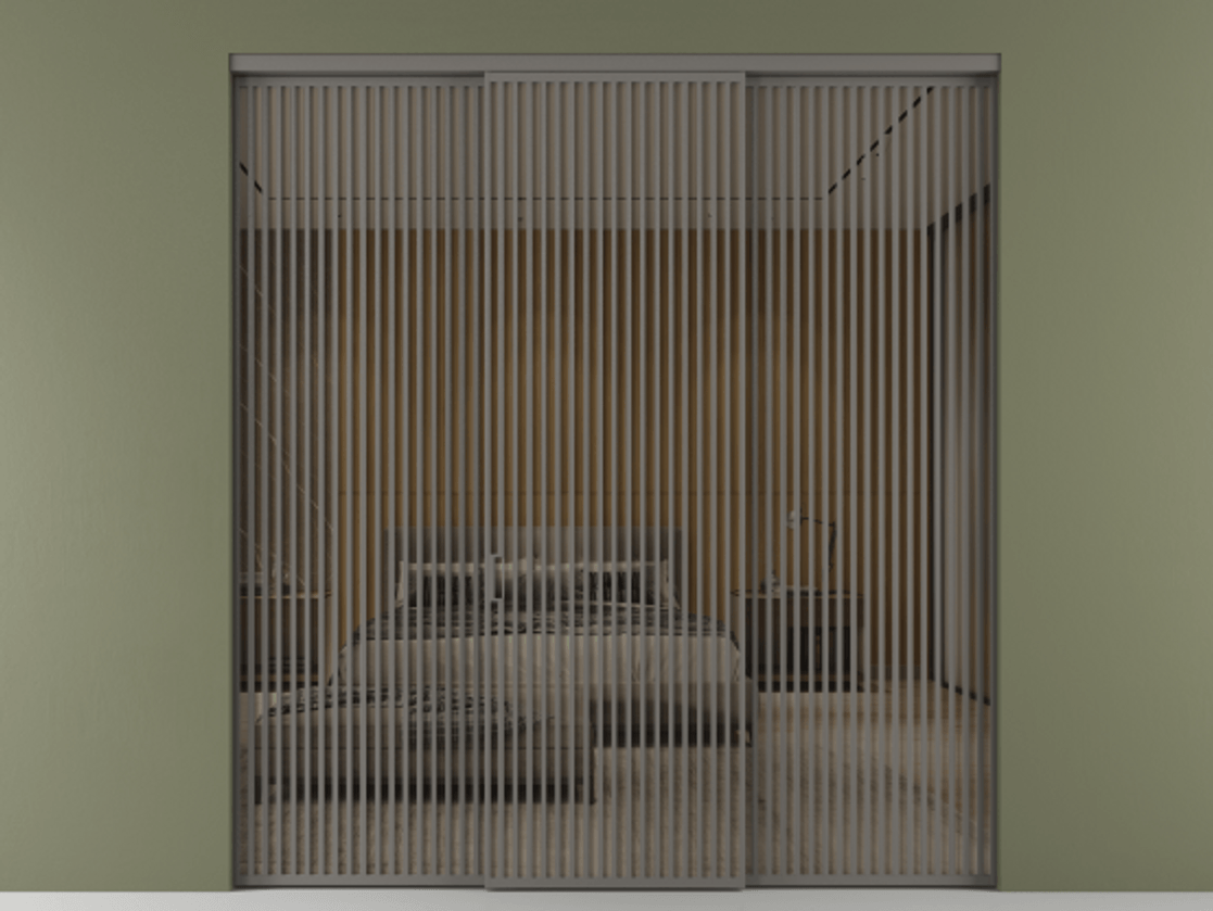 Перегородка Формато внутри проёма 3 створки АЛПР 040.06 Алюминий классический серый Рефлективное бронзовое стекло "Стопсол", калёное Цена 124154800 so'm | Volhovec