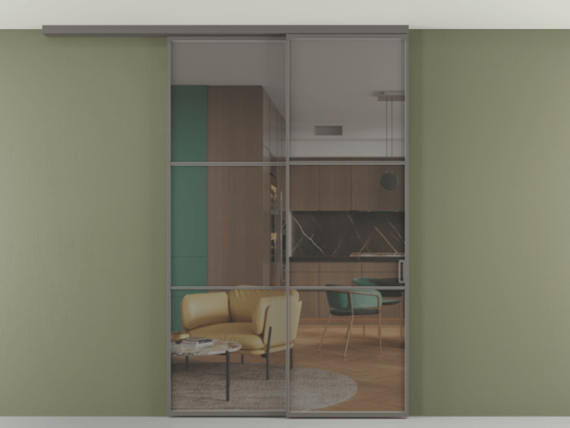 Перегородка Формато вдоль стены на потолок 2 створки с синхронным механизмом АЛПР 040.03 Алюминий классический серый Прозрачное серое стекло, триплекс. Цена 58734400 so'm 1. Полотно 2 шт. (800/2100 мм)
2. Комплект установки раздвижной системы
3. Базовый комплект фурнитуры
4.Ручка Рондо. Фабрика дверей Волховец 8 (800) 551 43 19 Перегородка Формато вдоль стены на потолок 2 створки с синхронным механизмом АЛПР 040.03 Алюминий классический серый Прозрачное серое стекло, триплекс Цена 58734400 so'm | Volhovec