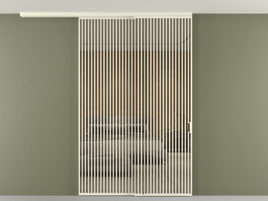 Перегородка Формато вдоль стены на потолок 2 створки с синхронным механизмом АЛПР 040.06 Алюминий молочно-белый Рефлективное бронзовое стекло "Стопсол", калёное. Цена 463256 ₽ 1. Полотно 2 шт. (800/2100 мм)
2. Комплект установки раздвижной системы
3. Базовый комплект фурнитуры
4.Ручка Рондо. Фабрика дверей Волховец 8 (800) 551 43 19 Перегородка Формато вдоль стены на потолок 2 створки с синхронным механизмом АЛПР 040.06 Алюминий молочно-белый Рефлективное бронзовое стекло "Стопсол", калёное Цена 463256 ₽ | Volhovec