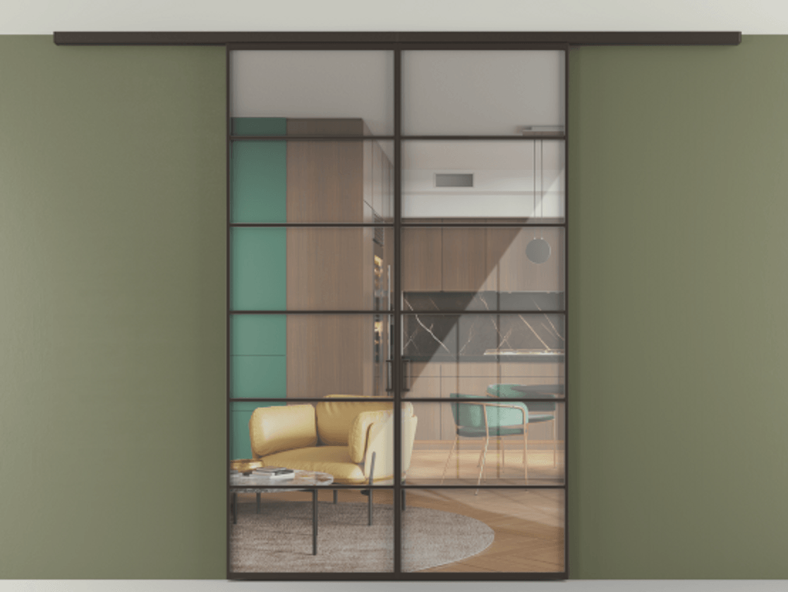 Перегородка Формато вдоль стены на потолок 2 створки АЛПР 040.04 Алюминий антрацит Рефлективное прозрачное стекло "Стопсол", калёное. Цена 44945010 so'm 1. Полотно 2 шт. (800/2100 мм)
2. Комплект установки раздвижной системы
3. Базовый комплект фурнитуры
4.Ручка Рондо. Фабрика дверей Волховец 8 (800) 551 43 19 Перегородка Формато вдоль стены на потолок 2 створки АЛПР 040.04 Алюминий антрацит Рефлективное прозрачное стекло "Стопсол", калёное Цена 44945010 so'm | Volhovec