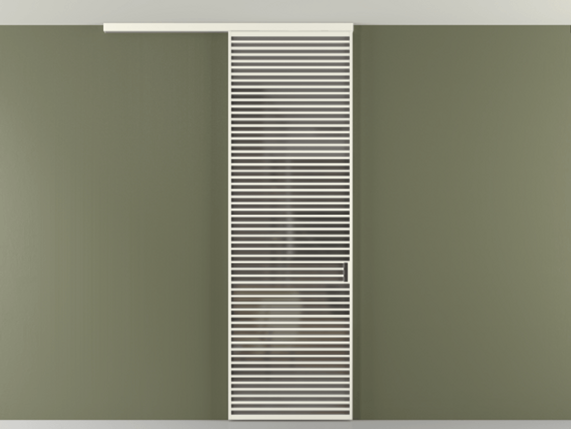 Перегородка Формато вдоль стены на потолок 1 створка АЛПР 040.07 Алюминий жемчужный Сатинированное серое стекло, триплекс Цена 38007280 so'm | Volhovec