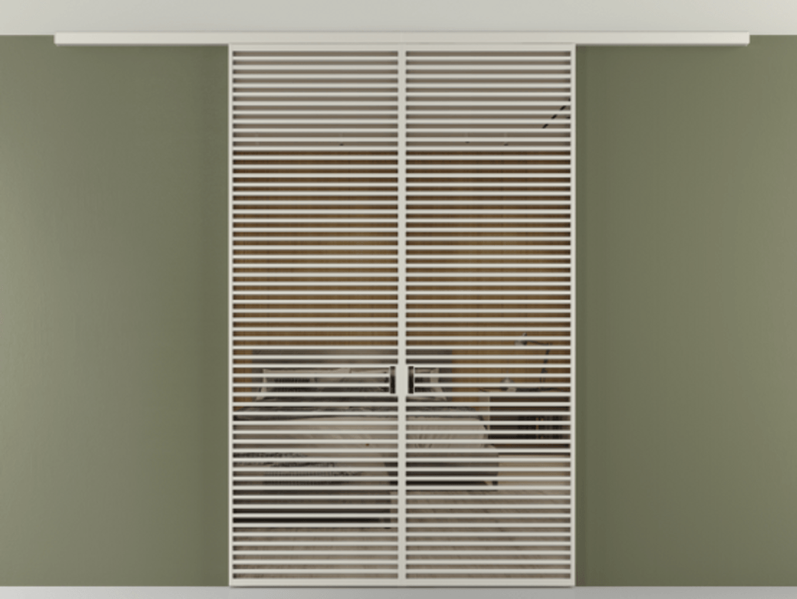 Перегородка Формато вдоль стены на потолок 2 створки АЛПР 040.07 Алюминий тёплый серый Рефлективное бронзовое стекло "Стопсол", калёное Цена 93282560 so'm | Volhovec