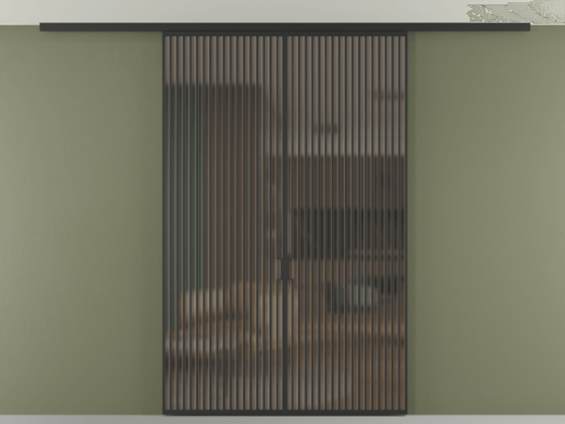 Перегородка Формато вдоль стены на потолок 2 створки АЛПР 040.06 Алюминий Черный Сатинированное бронзовое стекло, триплекс Цена 86104480 so'm | Volhovec