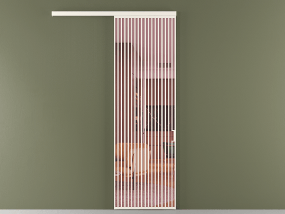 Перегородка Formato вдоль стены 1 створка АЛПР 040.06 Алюминий пудровый белый Прозрачное розовое стекло, триплекс Цена 37449440 so'm  | Volhovec