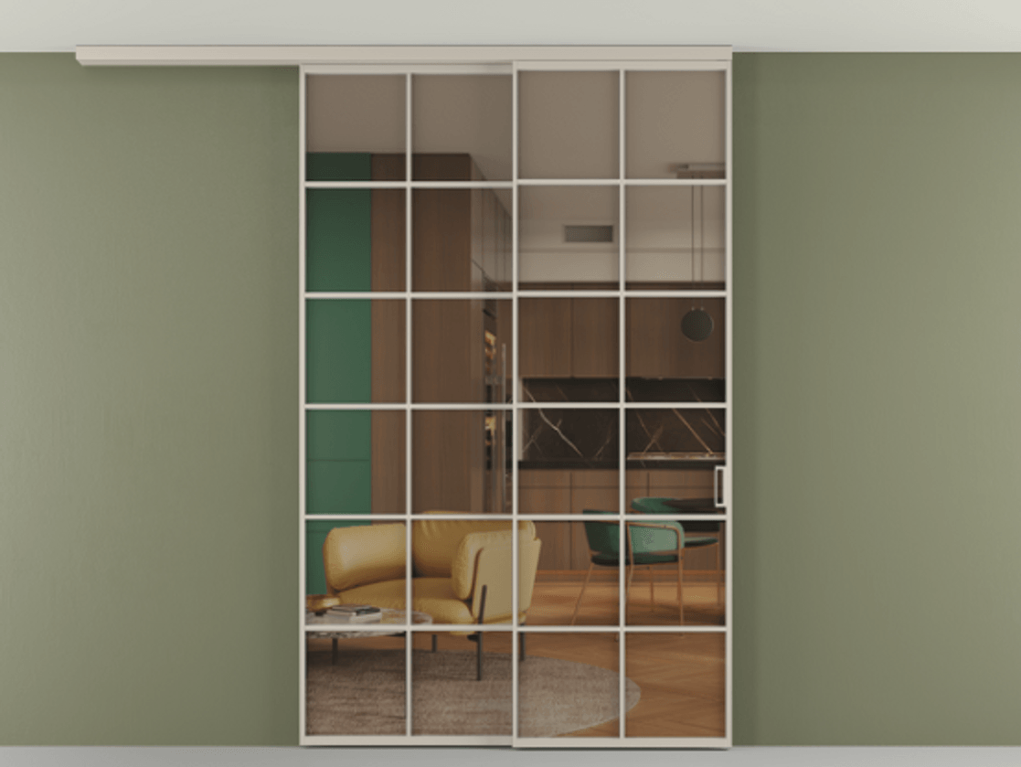 Перегородка Формато вдоль стены на потолок 2 створки с синхронным механизмом АЛПР 040.05 Алюминий светло-бежевый Прозрачное бронзовое стекло, триплекс. Цена 59215910 so'm 1. Полотно 2 шт. (800/2100 мм)
2. Комплект установки раздвижной системы
3. Базовый комплект фурнитуры
4.Ручка Рондо. Фабрика дверей Волховец 8 (800) 551 43 19 Перегородка Формато вдоль стены на потолок 2 створки с синхронным механизмом АЛПР 040.05 Алюминий светло-бежевый Прозрачное бронзовое стекло, триплекс Цена 59215910 so'm | Volhovec