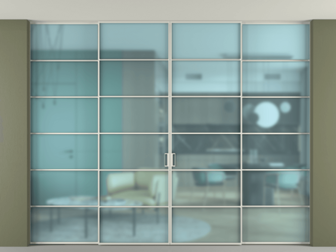 Перегородка Formato внутри проёма скрытое крепление в потолок 4 створки АЛПР 040.04 Алюминий Белый Сатинированное голубое стекло, триплекс. Скрытый короб БЕЛ Цена 91973210 so'm 1. Полотно 4 шт. (800/2100 мм)
2. Комплект установки раздвижной системы
3. Базовый комплект фурнитуры
4.Ручка RONDO. Фабрика дверей Волховец 8 (800) 551 43 19 Перегородка Formato внутри проёма скрытое крепление в потолок 4 створки АЛПР 040.04 Алюминий Белый Сатинированное голубое стекло, триплекс Цена 91973210 so'm | Volhovec