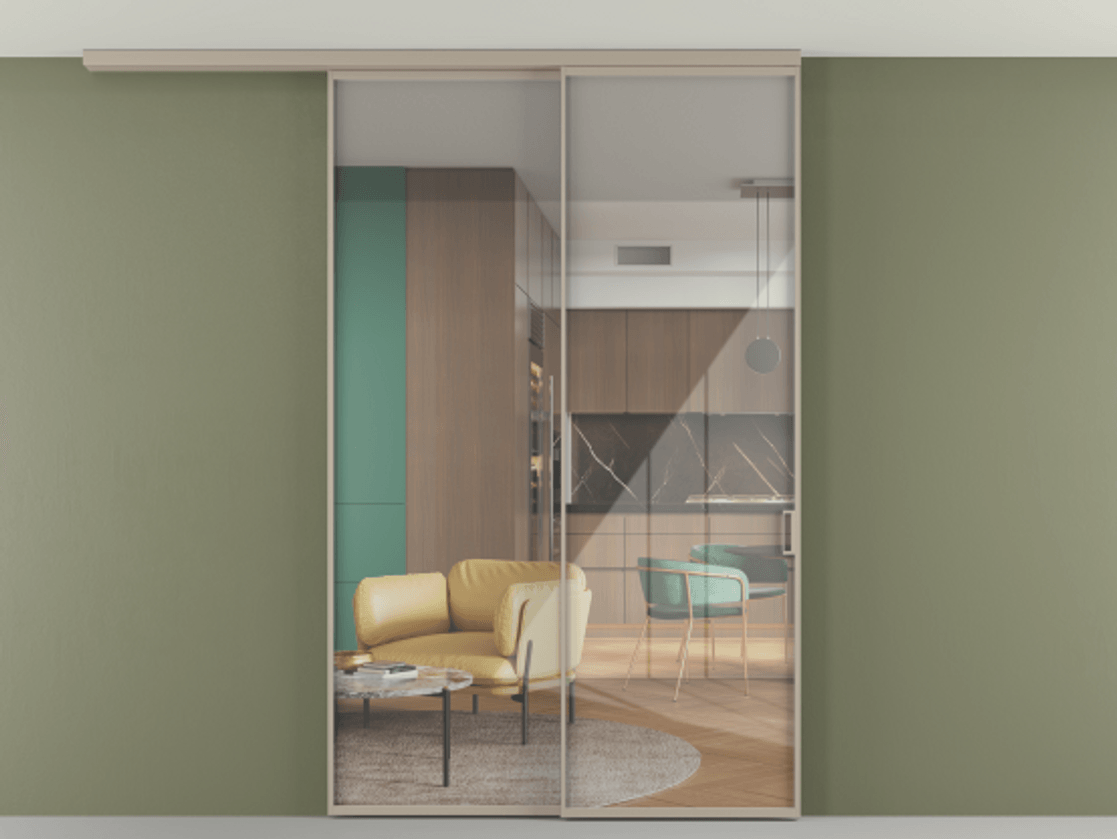 Перегородка Формато вдоль стены на потолок 2 створки с синхронным механизмом АЛПР 040.01 Алюминий бисквитный Рефлективное прозрачное стекло "Стопсол", калёное. Цена 57098220 so'm 1. Полотно 2 шт. (800/2100 мм)
2. Комплект установки раздвижной системы
3. Базовый комплект фурнитуры
4.Ручка Рондо. Фабрика дверей Волховец 8 (800) 551 43 19 Перегородка Формато вдоль стены на потолок 2 створки с синхронным механизмом АЛПР 040.01 Алюминий бисквитный Рефлективное прозрачное стекло "Стопсол", калёное Цена 57098220 so'm | Volhovec