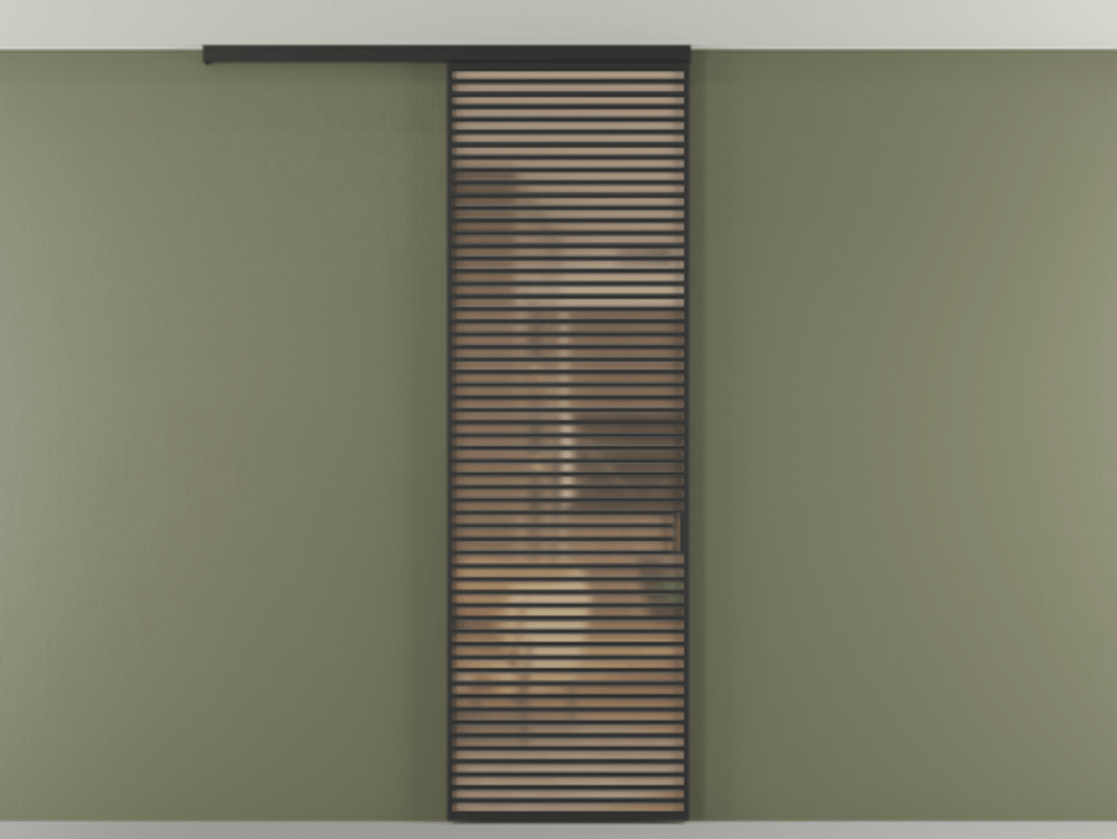 Перегородка Формато вдоль стены на потолок 1 створка АЛПР 040.07 Алюминий Черный Сатинированное оранжевое стекло, триплекс Цена 34542480 so'm | Volhovec