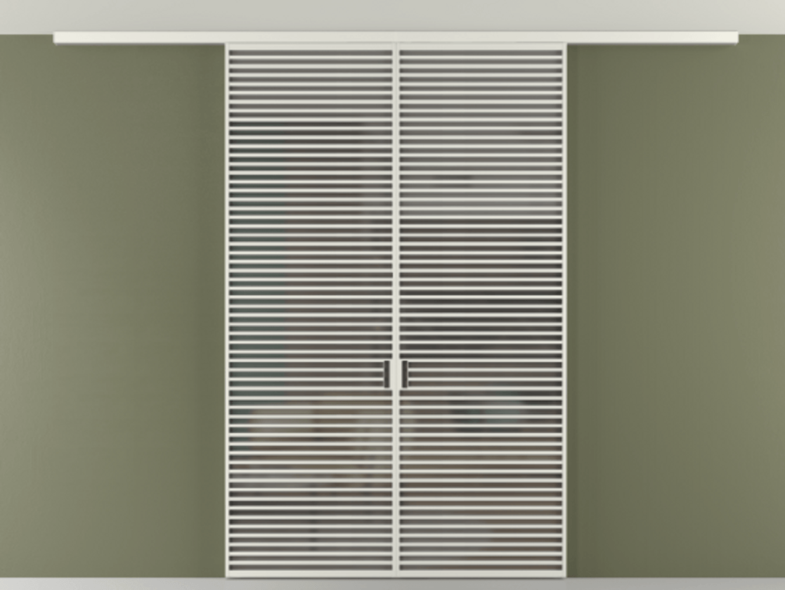 Перегородка Формато вдоль стены на потолок 2 створки АЛПР 040.07 Алюминий серый Сатинированное серое стекло, триплекс Цена 74573270 so'm | Volhovec