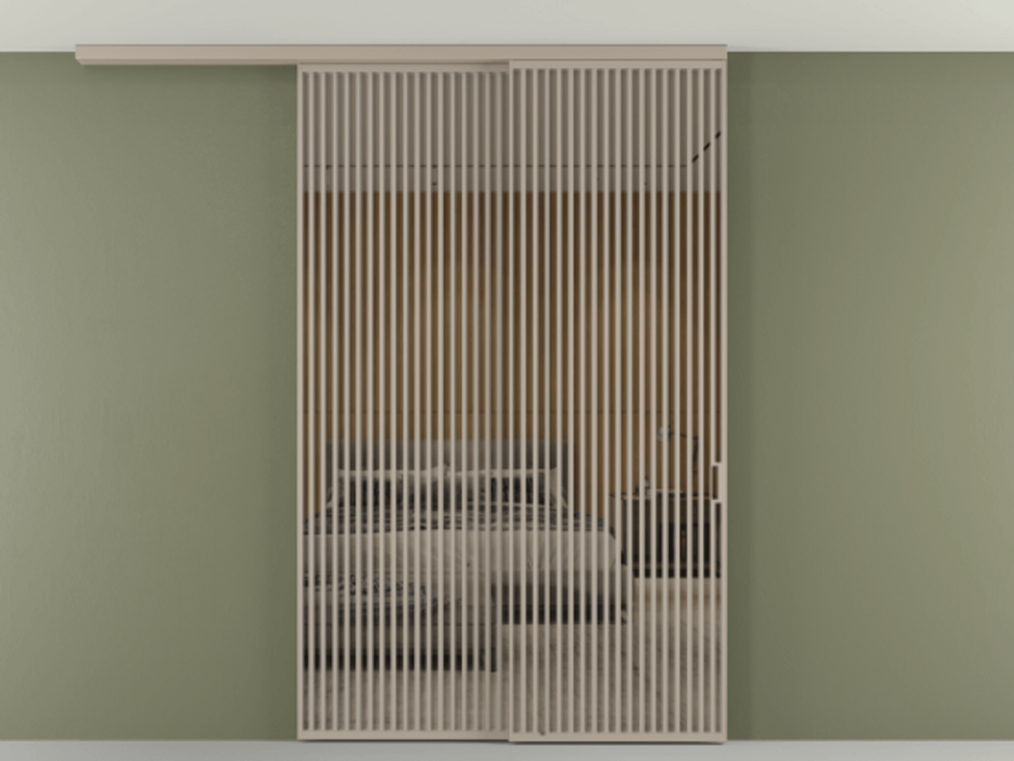 Перегородка Формато вдоль стены на потолок 2 створки с синхронным механизмом АЛПР 040.06 Алюминий бисквитный Рефлективное бронзовое стекло "Стопсол", калёное. Цена 94040970 so'm 1. Полотно 2 шт. (800/2100 мм)
2. Комплект установки раздвижной системы
3. Базовый комплект фурнитуры
4.Ручка Рондо. Фабрика дверей Волховец 8 (800) 551 43 19 Перегородка Формато вдоль стены на потолок 2 створки с синхронным механизмом АЛПР 040.06 Алюминий бисквитный Рефлективное бронзовое стекло "Стопсол", калёное Цена 94040970 so'm | Volhovec