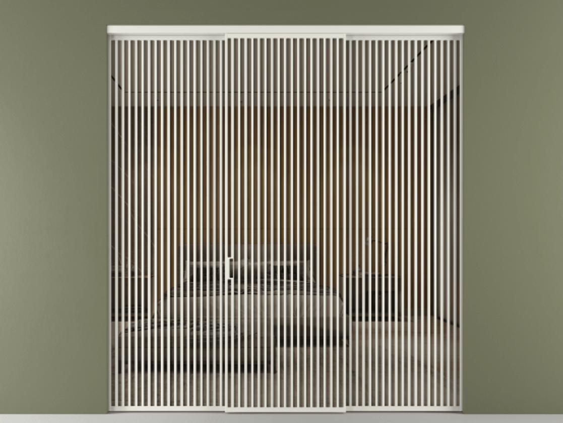 Перегородка Формато внутри проёма 3 створки АЛПР 040.06 Алюминий серый Рефлективное бронзовое стекло "Стопсол", калёное Цена 124154800 so'm | Volhovec