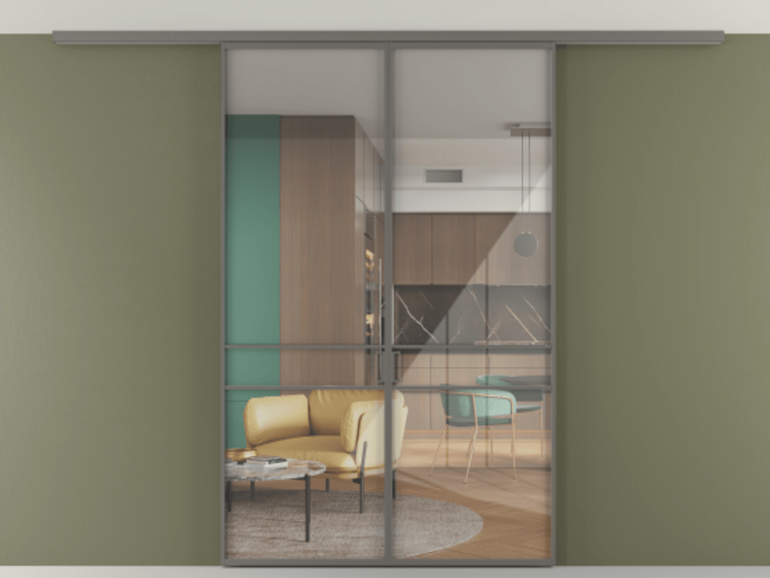 Перегородка Формато вдоль стены на потолок 2 створки АЛПР 040.02 Алюминий классический серый Рефлективное прозрачное стекло "Стопсол", калёное. Цена 207676 ₽ 1. Полотно 2 шт. (800/2100 мм)
2. Комплект установки раздвижной системы
3. Базовый комплект фурнитуры
4.Ручка Рондо. Фабрика дверей Волховец 8 (800) 551 43 19 Перегородка Формато вдоль стены на потолок 2 створки АЛПР 040.02 Алюминий классический серый Рефлективное прозрачное стекло "Стопсол", калёное Цена 207676 ₽ | Volhovec