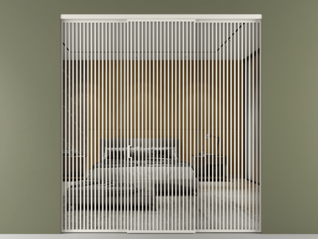 Перегородка Формато внутри проёма 3 створки АЛПР 040.06 Алюминий Белый Двустороннее зеркало, триплекс , триплекс 6 мм Цена 88893700 so'm | Volhovec