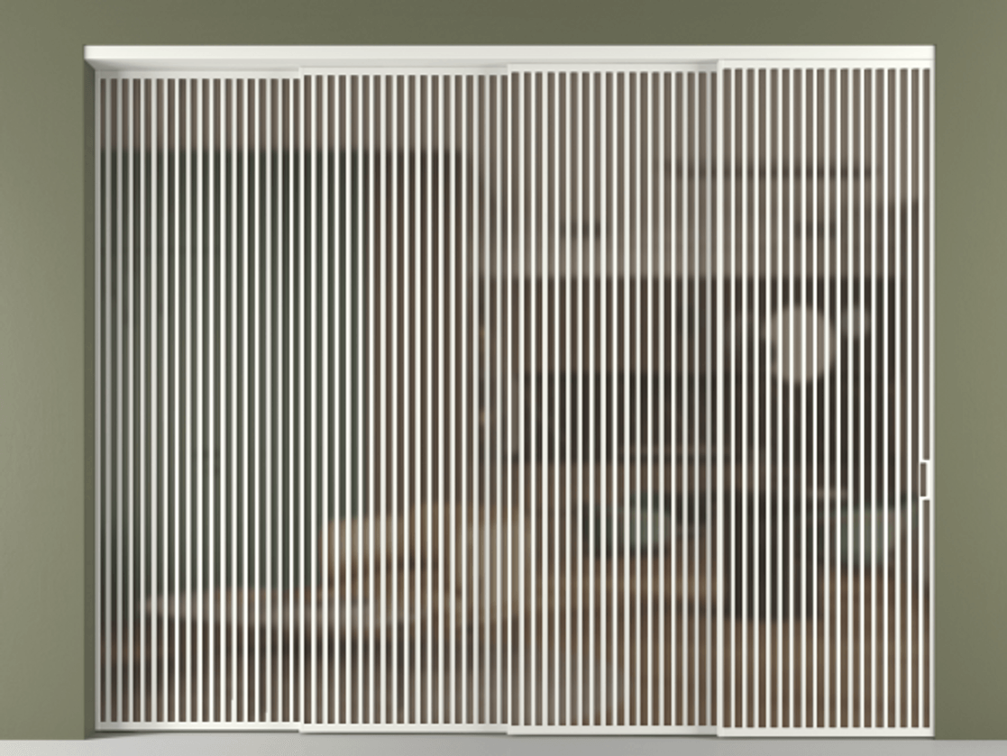 Перегородка Формато внутри проёма 4 створки с синхронным механизмом АЛПР 040.06 Алюминий светло-серый Сатинированное бронзовое стекло, триплекс. Цена 157795960 so'm 1. Полотно 4 шт. (800/2100 мм)
2. Комплект установки раздвижной системы
3. Базовый комплект фурнитуры
4. Комплект фурнитуры телескопик синхро-3
5. Ручка Рондо. Фабрика дверей Волховец 8 (800) 551 43 19 Перегородка Формато внутри проёма 4 створки с синхронным механизмом АЛПР 040.06 Алюминий светло-серый Сатинированное бронзовое стекло, триплекс Цена 157795960 so'm | Volhovec