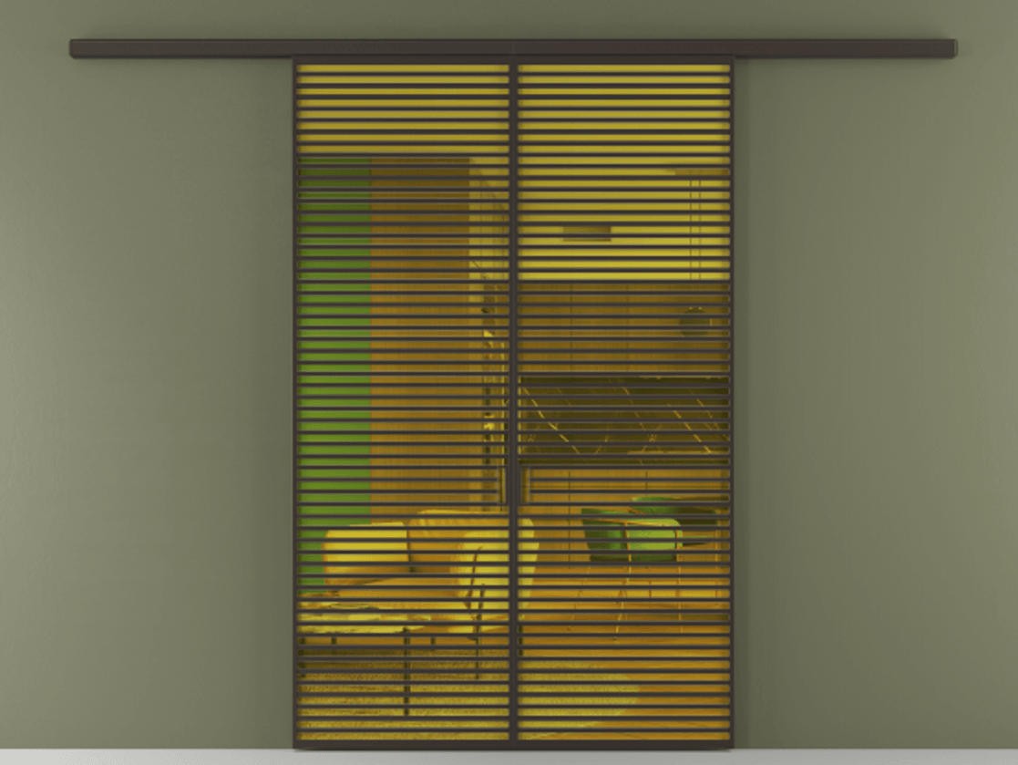 Перегородка Формато вдоль стены 2 створки АЛПР 040.07 Алюминий антрацит Прозрачное жёлтое стекло, триплекс Цена 69517350 so'm | Volhovec