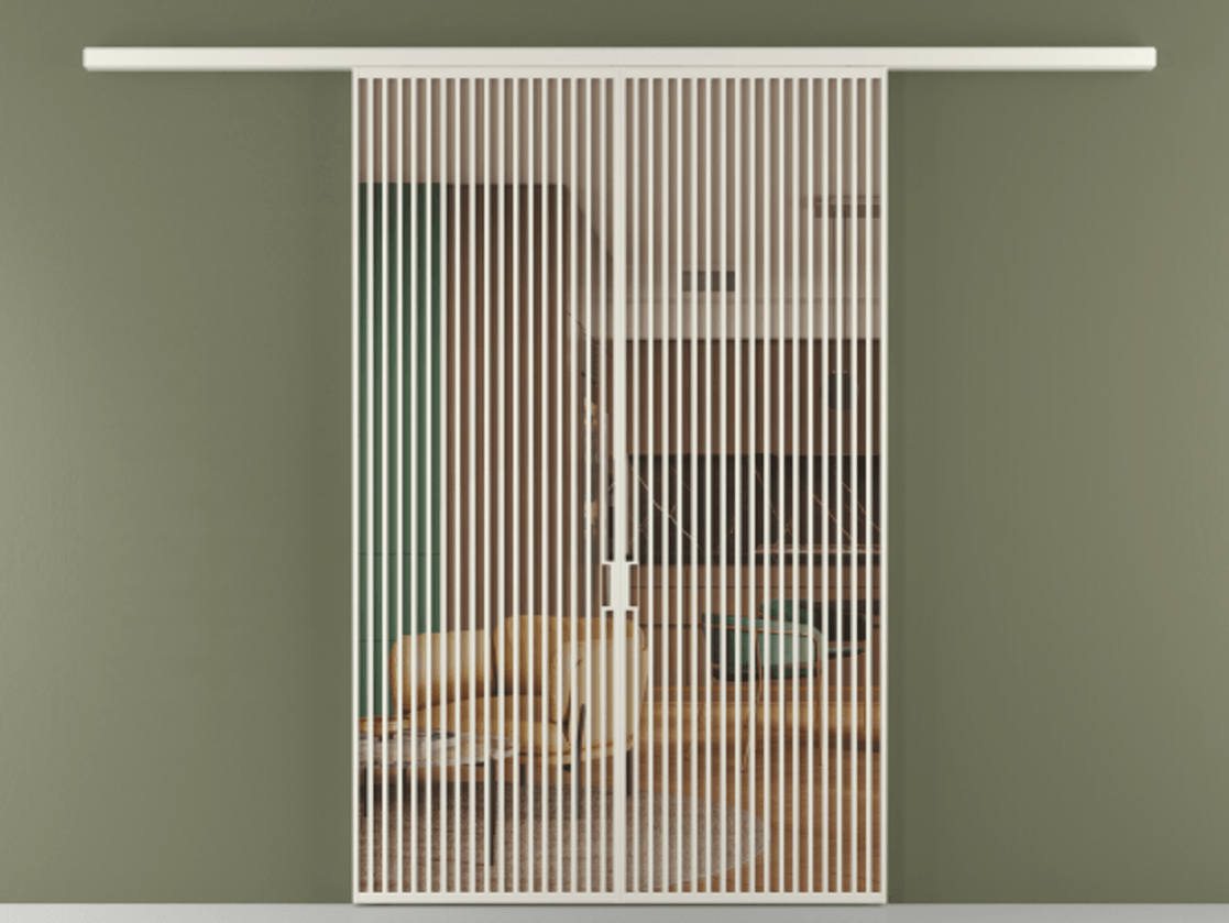 Перегородка Формато вдоль стены 2 створки АЛПР 040.06 Алюминий Белый Прозрачное оранжевое стекло, триплекс Цена 69909140 so'm | Volhovec