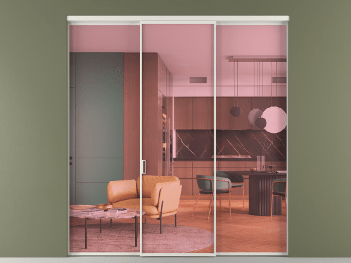 Перегородка Formato внутри проёма 3 створки АЛПР 040.01 Алюминий серый Прозрачное розовое стекло, триплекс. Цена 45700380 so'm 1. Полотно 3 шт. (800/2100 мм)
2. Комплект установки раздвижной системы
3. Базовый комплект фурнитуры
4.Ручка RONDO. Фабрика дверей Волховец 8 (800) 551 43 19 Перегородка Formato внутри проёма 3 створки АЛПР 040.01 Алюминий серый Прозрачное розовое стекло, триплекс Цена 45700380 so'm | Volhovec