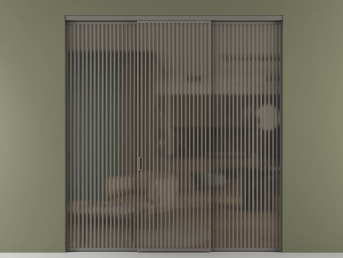 Перегородка Формато внутри проёма 3 створки АЛПР 040.06 Алюминий классический серый Сатинированное бронзовое стекло, триплекс Цена 92928330 so'm | Volhovec