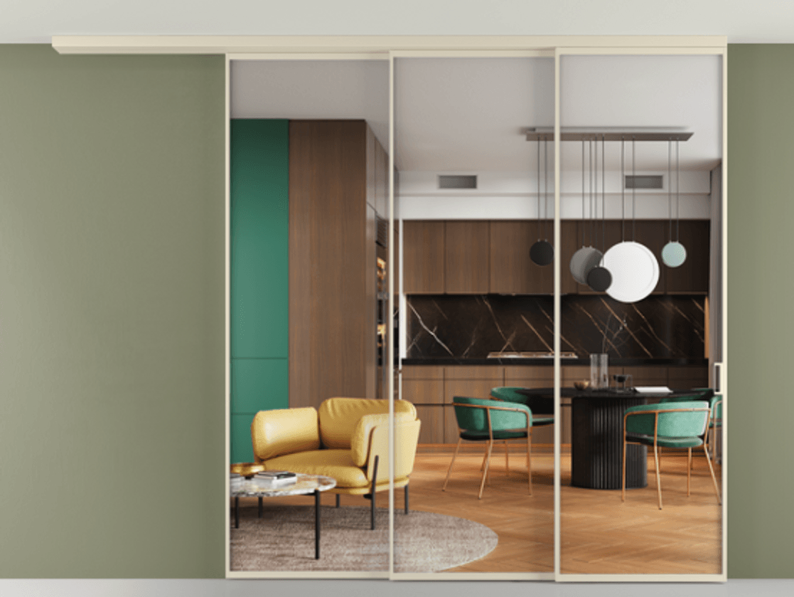 Перегородка Формато вдоль стены на потолок 3 створки с синхронным механизмом АЛПР 040.01 Алюминий бежево-серый Прозрачное стекло "Кристал Вижн", калёное. Цена 81465520 so'm 1. Полотно 2 шт. (800/2100 мм)
2. Комплект установки раздвижной системы
3. Базовый комплект фурнитуры
4.Ручка Рондо. Фабрика дверей Волховец 8 (800) 551 43 19 Перегородка Формато вдоль стены на потолок 3 створки с синхронным механизмом АЛПР 040.01 Алюминий бежево-серый Прозрачное стекло "Кристал Вижн", калёное Цена 81465520 so'm | Volhovec