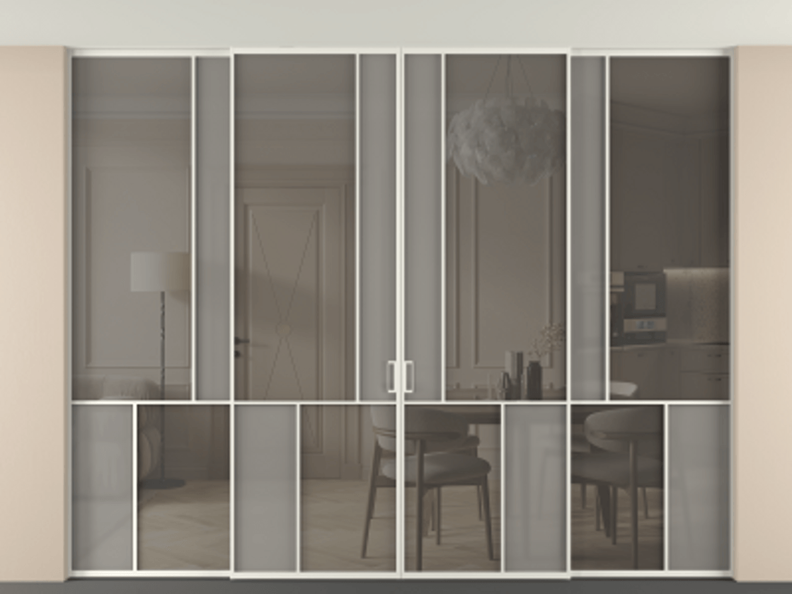 Перегородка Mosaic внутри проема четырёхстворчатая в потолок #VENDORCODE# #FURNISH# #GLASS# Цена #PRICE# #CURRENCY# | Volhovec