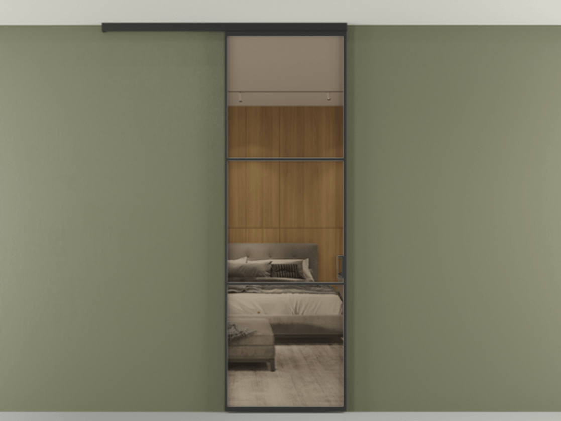 Перегородка Formato вдоль стены на потолок одностворчатая #VENDORCODE# #FURNISH# #GLASS# Цена #PRICE# #CURRENCY# | Volhovec