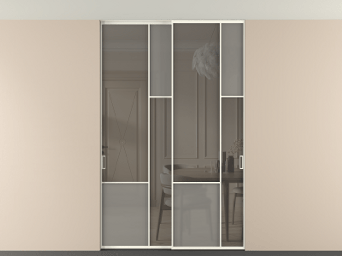 Перегородка Мозаик внутри проёма скрытое крепление в потолок 2 створки АЛПР 041.12 Алюминий жемчужный Сатинированное серое стекло, триплекс, 6 мм + Прозрачное серое стекло, триплекс. Цена 65889740 so'm . Фабрика дверей Волховец 8 (800) 551 43 19 Перегородка Мозаик внутри проёма скрытое крепление в потолок 2 створки АЛПР 041.12 Алюминий жемчужный Сатинированное серое стекло, триплекс, 6 мм + Прозрачное серое стекло, триплекс Цена 65889740 so'm | Volhovec