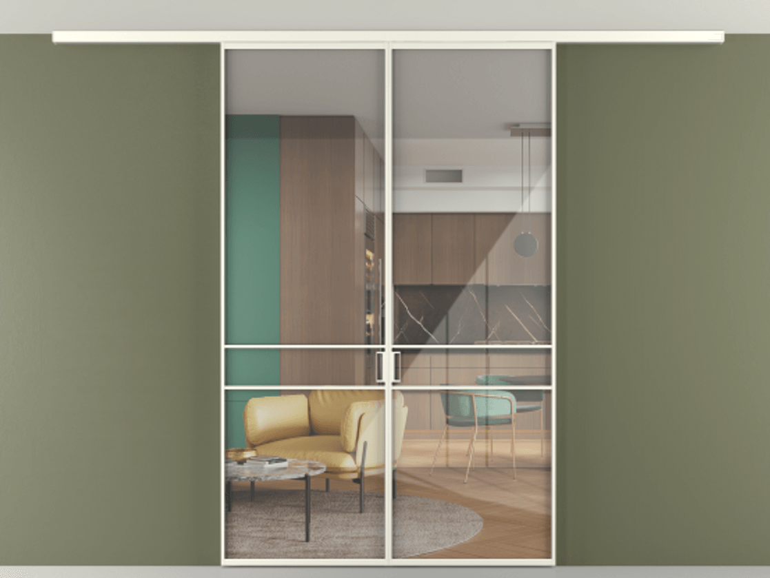 Перегородка Формато вдоль стены на потолок 2 створки АЛПР 040.02 Алюминий жемчужный Рефлективное прозрачное стекло "Стопсол", калёное. Цена 42158230 so'm 1. Полотно 2 шт. (800/2100 мм)
2. Комплект установки раздвижной системы
3. Базовый комплект фурнитуры
4.Ручка Рондо. Фабрика дверей Волховец 8 (800) 551 43 19 Перегородка Формато вдоль стены на потолок 2 створки АЛПР 040.02 Алюминий жемчужный Рефлективное прозрачное стекло "Стопсол", калёное Цена 42158230 so'm | Volhovec