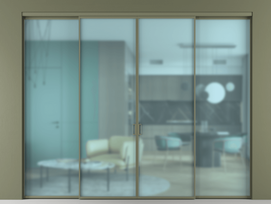 Перегородка Formato внутри проёма 4 створки АЛПР 040.01 Алюминий оливковый тёмный Сатинированное голубое стекло, триплекс. Цена 64927520 so'm 1. Полотно 4 шт. (800/2100 мм)
2. Комплект установки раздвижной системы
3. Базовый комплект фурнитуры
4.Ручка RONDO. Фабрика дверей Волховец 8 (800) 551 43 19 Перегородка Formato внутри проёма 4 створки АЛПР 040.01 Алюминий оливковый тёмный Сатинированное голубое стекло, триплекс Цена 64927520 so'm | Volhovec