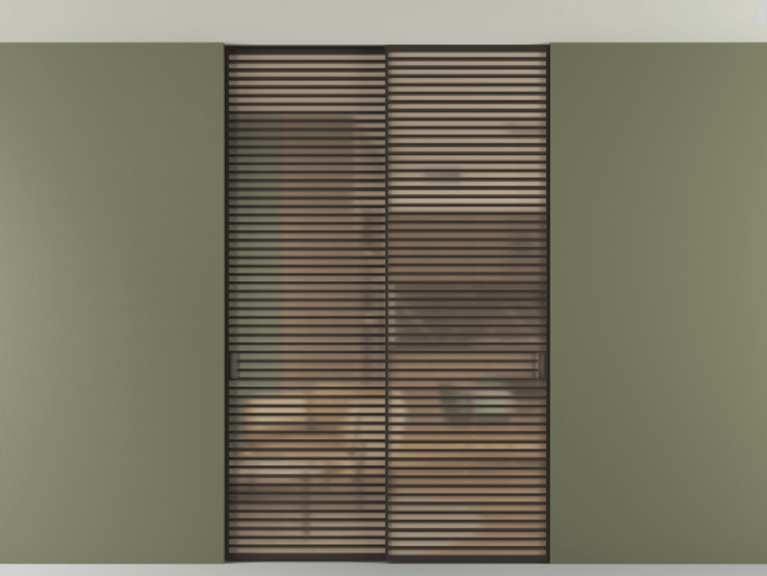 Перегородка Formato внутри проёма скрытое крепление в потолок 2 створки АЛПР 040.07 Алюминий антрацит Сатинированное оранжевое стекло, триплекс Цена 83212750 so'm | Volhovec