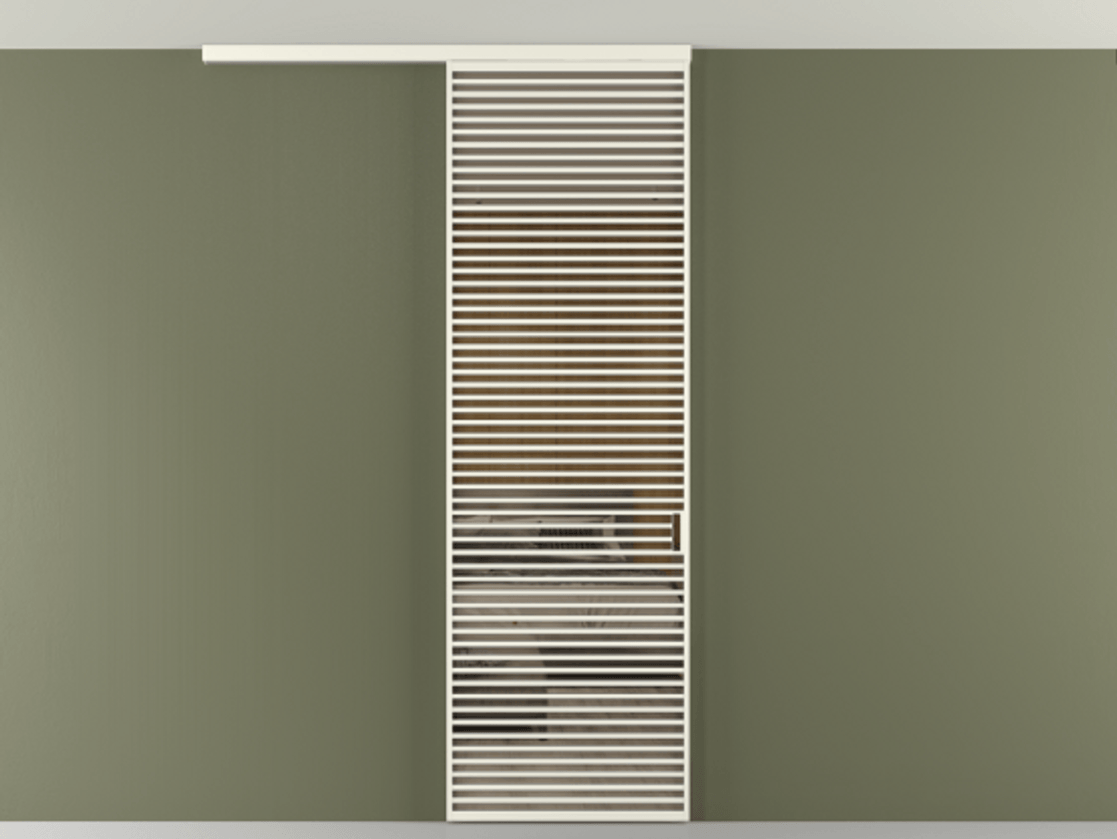 Перегородка Формато вдоль стены на потолок 1 створка АЛПР 040.07 Алюминий жемчужный Рефлективное бронзовое стекло "Стопсол", калёное Цена 39306480 so'm | Volhovec