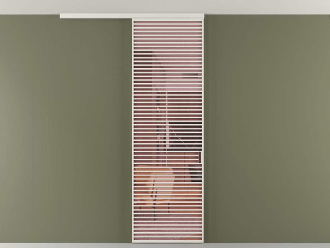 Перегородка Formato вдоль стены на потолок 1 створка АЛПР 040.07 Алюминий серый Прозрачное розовое стекло, триплекс Цена 45737930 so'm | Volhovec