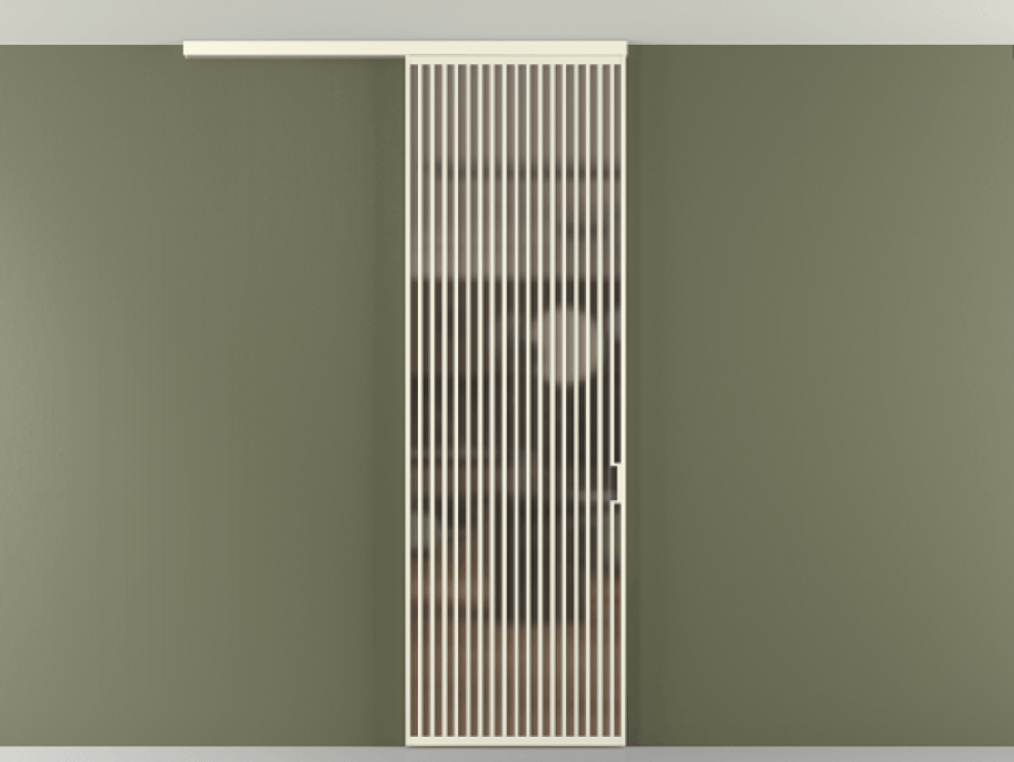 Перегородка Формато вдоль стены на потолок 1 створка АЛПР 040.06 Алюминий молочно-белый Сатинированное бронзовое стекло, триплекс Цена 36074720 so'm | Volhovec