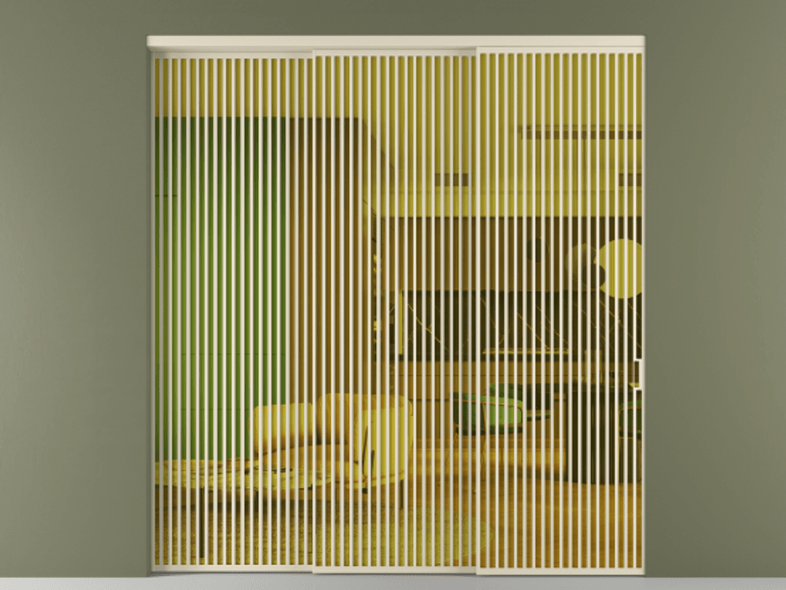 Перегородка Формато внутри проёма 3 створки с синхронным механизмом АЛПР 040.06 Алюминий бежево-серый Прозрачное жёлтое стекло, триплекс Цена 117687220 so'm  | Volhovec