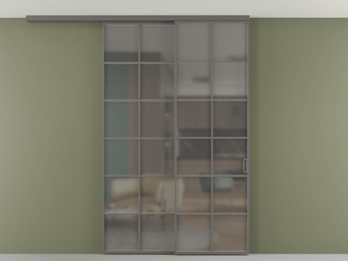 Перегородка Формато вдоль стены на потолок 2 створки с синхронным механизмом АЛПР 040.05 Алюминий классический серый Сатинированное серое стекло, триплекс. Цена 59215910 so'm 1. Полотно 2 шт. (800/2100 мм)
2. Комплект установки раздвижной системы
3. Базовый комплект фурнитуры
4.Ручка Рондо. Фабрика дверей Волховец 8 (800) 551 43 19 Перегородка Формато вдоль стены на потолок 2 створки с синхронным механизмом АЛПР 040.05 Алюминий классический серый Сатинированное серое стекло, триплекс Цена 59215910 so'm | Volhovec